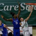 Ohio Men's Basketball's Ben Roderick goes up for a layup in the Bobcats' game against the Buffalo Bulls on Saturday, Feb. 27, 2021. The Bobcats fell to the Bulls 86-66. (PHOTO: Chris J. Day/WOUB)
