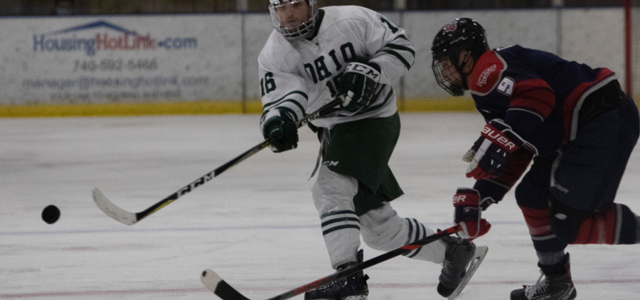 The Ohio Bobcats Hockey team took on the Liberty Flames on Saturday, March 6, 2021. The Bobcats fell to the Flames, 4-3. (Photo: Chris J. Day/WOUB)