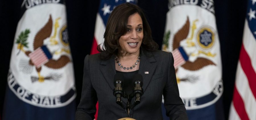 Vice President Harris called on the Senate to pass measures to expand background checks for gun buyers.