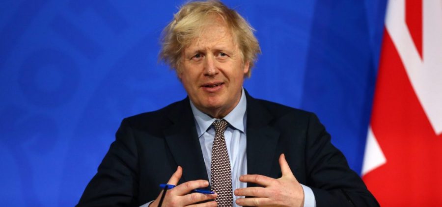 Britain's Prime Minister Boris Johnson gives an update on the coronavirus pandemic during a virtual news conference in London on Monday. Johnson and other world leaders signed a letter calling for greater international cooperation in fighting future pandemics.