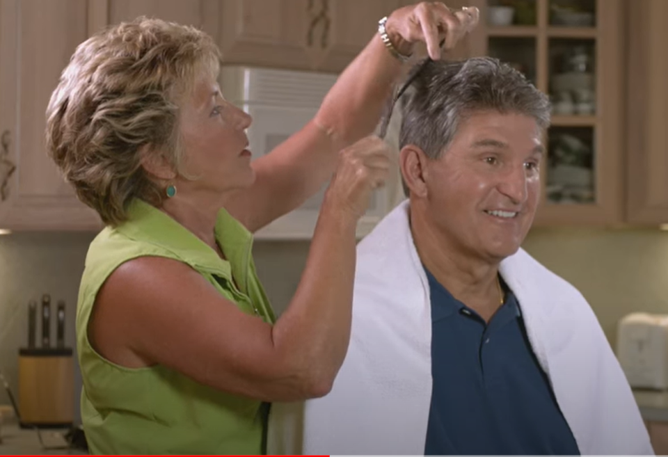 This 2012 campaign ad for Sen. Joe Manchin featured Gayle Manchin cutting his hair.