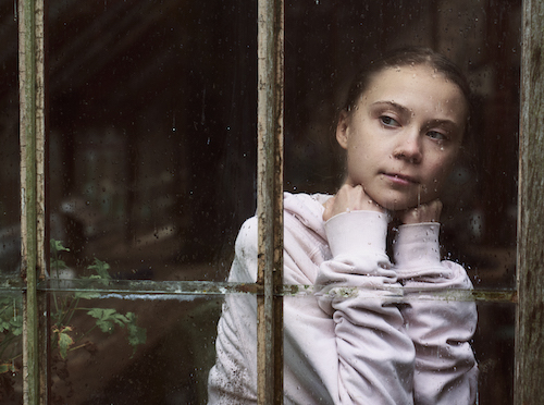 Greta Thunberg at Window in London