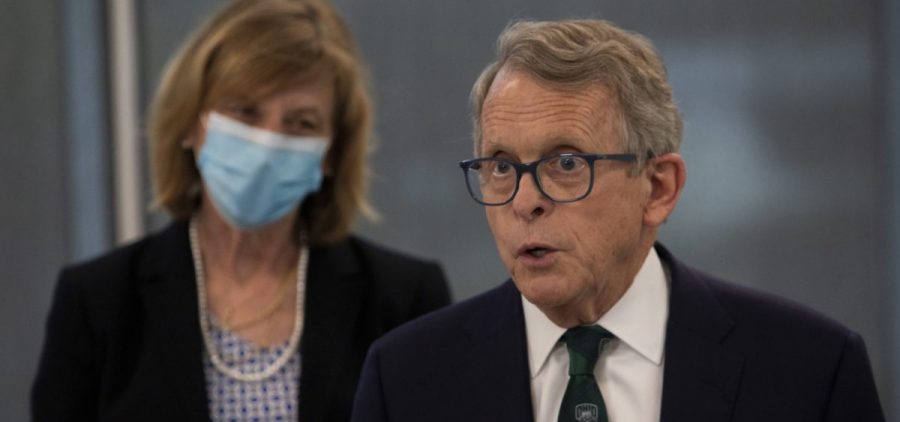 Governor Mike DeWine and Fran DeWine visit Heritage Hall College of Medicine on Monday, April 12, 2021, in Athens, OH.