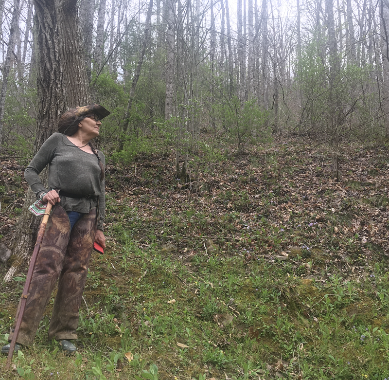 laine Tanner on her Letcher Co., KY, property.