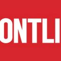 Fronline logo, white letters on red background