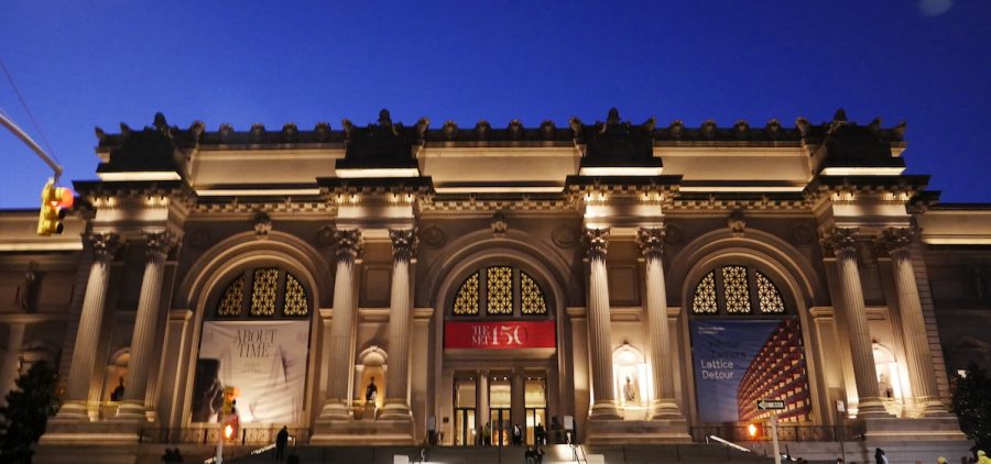 The Met Museum, New York, as the Wangechi Mutu's sculptures are installed.