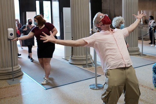 Visitors celebrate as The Met reopens in August 2020 after the closure due to Covid 19.