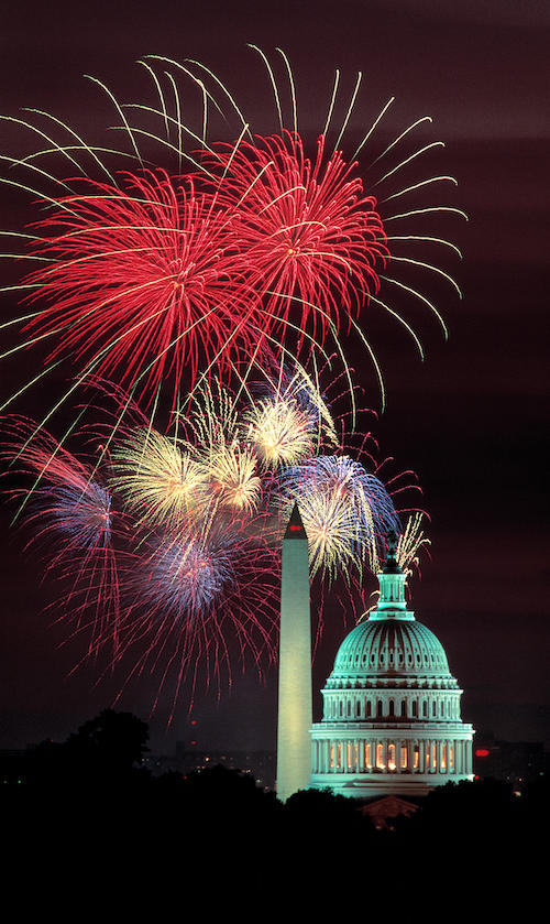 Fireworks over the Capitol.