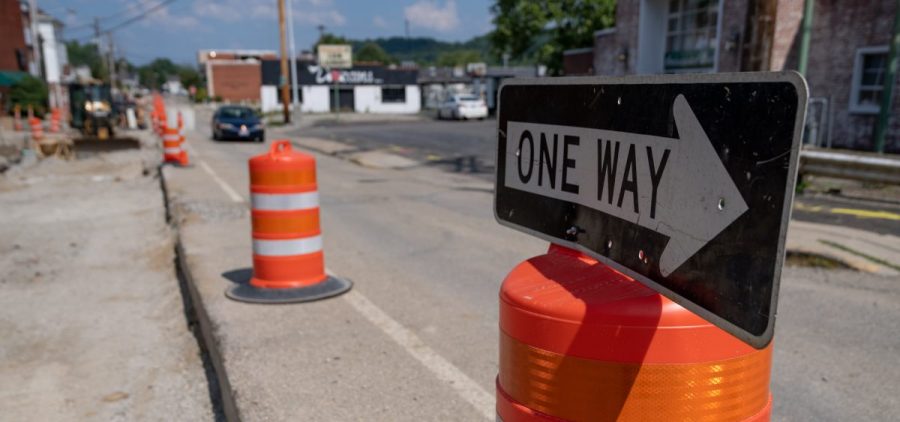 Road construction is seen on Stimpson Avenue in Athens, Ohio, on Monday, July 26, 2021. [Joseph Scheller | WOUB]