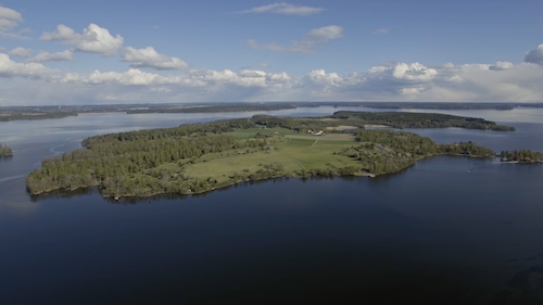 Aerial view of Björkö island.