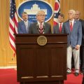 DeWine speaks to reporters at Ohio Statehouse