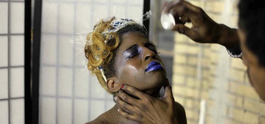 black teen having makeup applied