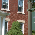Sign in front of Yamada International House on the North Green of Ohio University