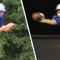 Two separate images of Warren quarterback Trent and his older brother Kurt