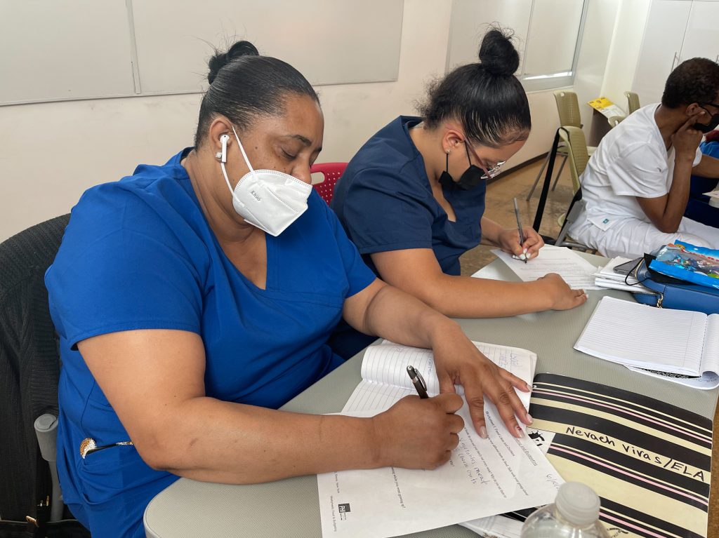 Tashawna Vivas and other students at Cooperative Home Care Associates, a home health aide training program, requires students to take classes that include nutrition and skin care as well as how to use specialized equipment to turn or transfer a client.