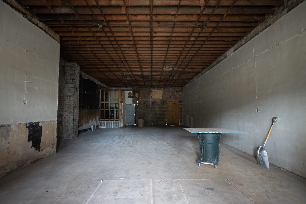 The inside of the future home of Dirty Girl Coffee is seen prior to renovations on the two story building, in Glouster, Ohio, on Tuesday, Oct. 12, 2021. [Joseph Scheller | WOUB]