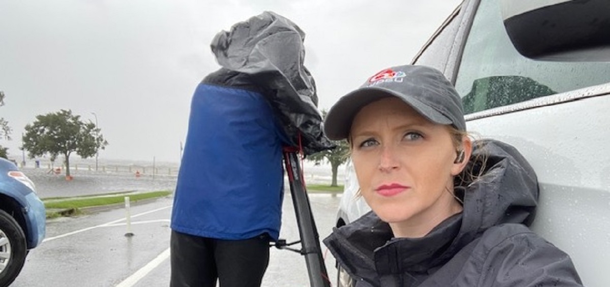Morgan Lentes Covering Hurricane Ida