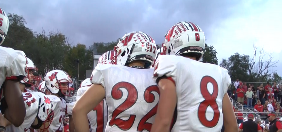 The backs of Jackson players' jerseys showing number 22 and number 8