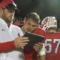 Jackson assistant coach shows Quarterback Jacob Winters film from the previous drives