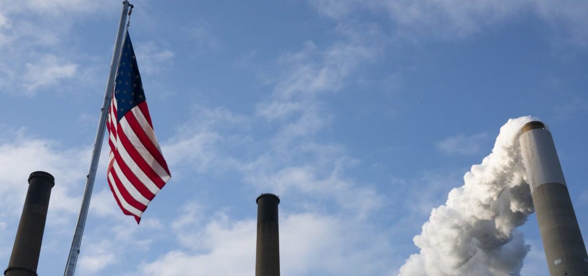Emissions rise from a smokestack in Ohio.