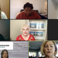 Advocates for foster children on Zoom, talking about the bill