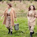 four 1940s british military women on farm
