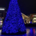 The blue Christmas tree at Easton Town Center in Columbus