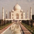 wide shot of the Taj Mahal