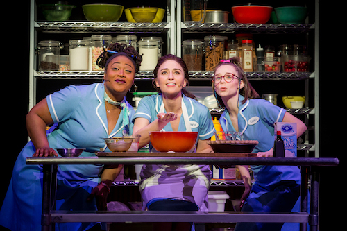 Charity Angel Dawson, Sara Bareilles, and Caitlin Houlahan in "Waitress."