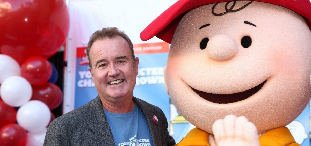 Voice actor Peter Robbins and the character he voiced, Charlie Brown, attend a DVD release party in Hollywood, Calif.