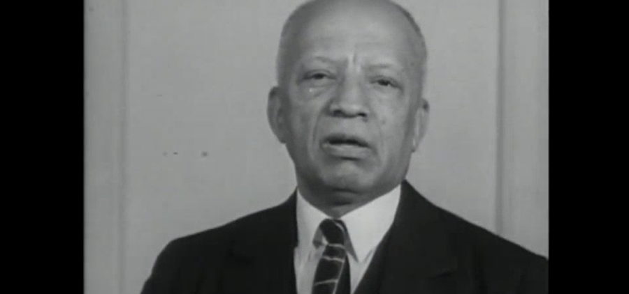 Carter G. Woodson delivers a talk on television