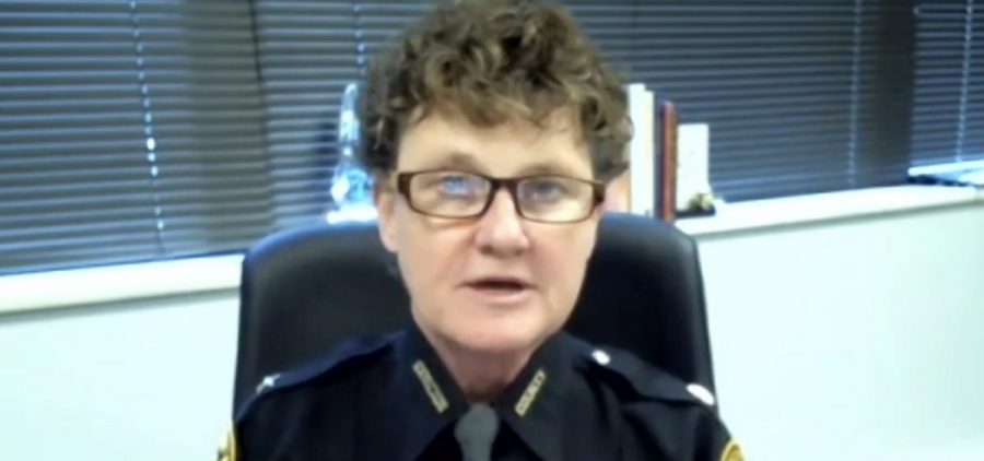 Hamilton County Sheriff Charmaine McGuffey speaks about her opposition to an Ohio bill that would allow concealed carry without a permit on a video chat