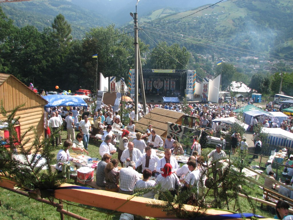 A cheese festival in Rhakiv, Ukraine.