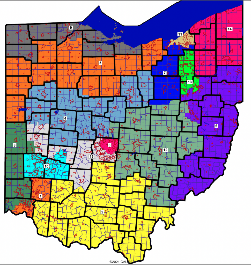 A congressional map for Ohio proposed on March 1, 2022