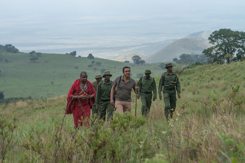 Sanjayan Muttulingam and rangers in Kenya's Chyulu Hills.
