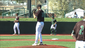 Ohio starting pitcher Brenden Roder (28) warms up on the mound prior to OU's game with Toledo on April 10, 2022.