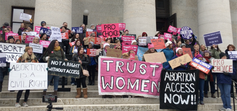 Protestors denounce abortion bills under consideration at Ohio Statehouse on Dec 4, 2018 at Ohio Statehouse