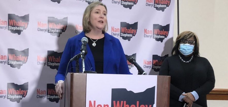 Nan Whaley, former Dayton mayor, announces Cheryl Stephens as her running mate in the 2022 Ohio gubernatorial race.