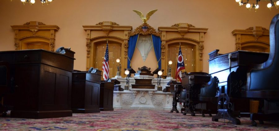 The inside of the Ohio House Chambers