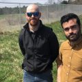 Adam Farkes and Leo Azevedo of BNRG at a solar energy project in Augusta, Maine.
