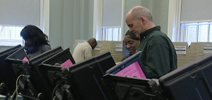 Voters cast ballots at the Franklin County Voting Center