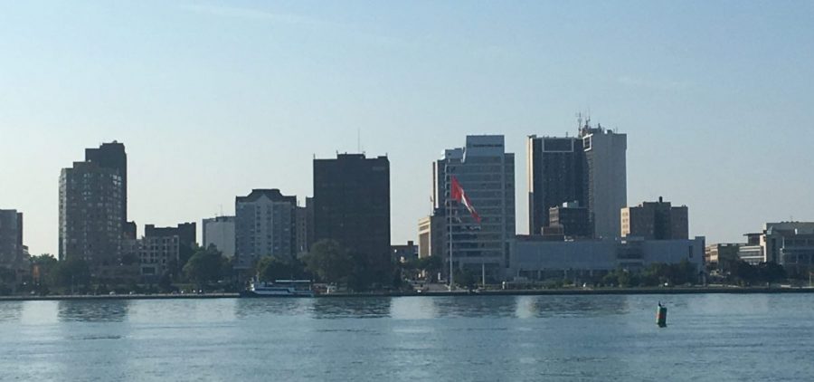 A view of Canada from the Detroit, Michigan shoreline