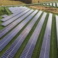 Farmland is seen with solar panels from Cypress Creek Renewables, Oct. 28, 2021, in Thurmont, Md.