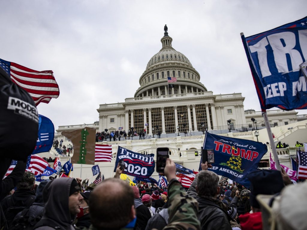 Pro-Trump supporters storm the U.S. Capitol following a rally with President Donald Trump on January 6, 2021