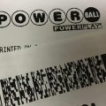 Powerball tickets lay on a table