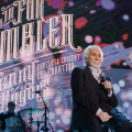 Kenny Rogers and Dolly Parton onstage with program title