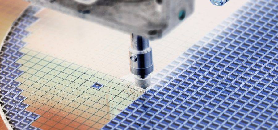 Silicon wafer negative color in machine in semiconductor manufacturing