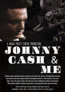 move poster for Johnny Cash & Me with cash in front of film camera