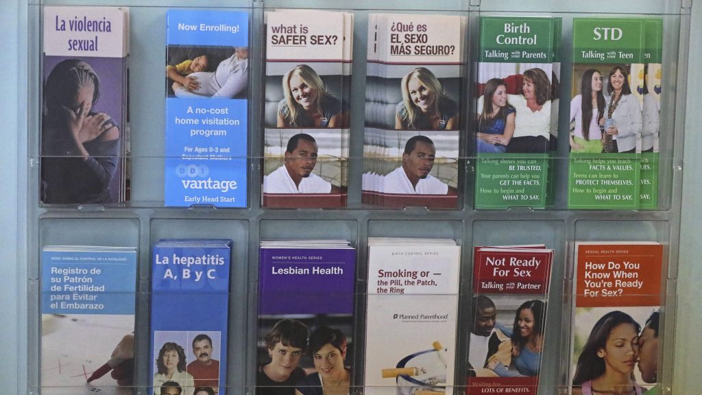 pamphlets are shown in the clinic of Planned Parenthood of Utah in Salt Lake City.