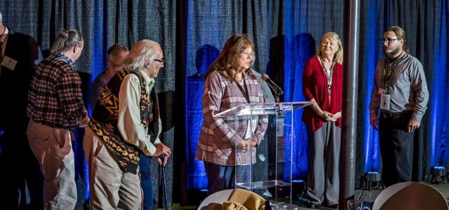 Chief Glenna Wallace of the Eastern Shawnee Tribe of Oklahoma was among the speakers at the Ohio History Connection's Tribal Nations Conference in 2019 at the Ohio History Center in Columbus.